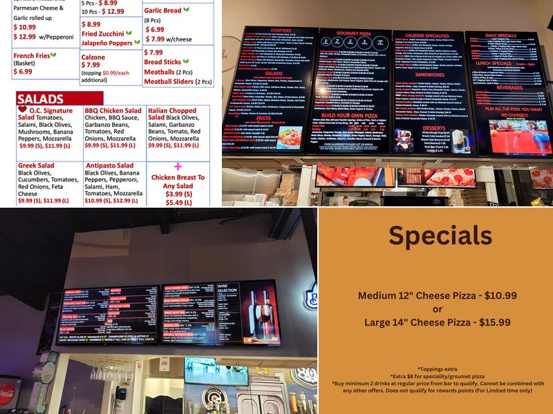 OC PIZZA Mission Viejo Menu