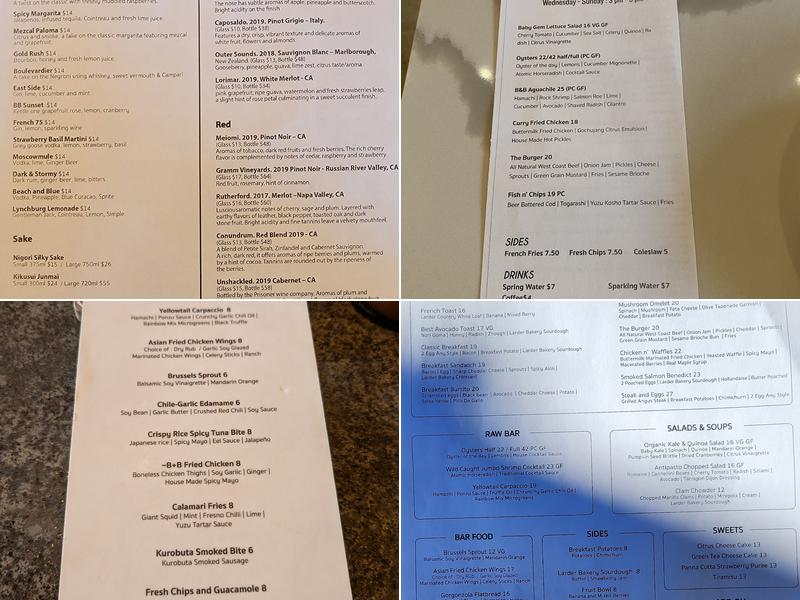 Beach and Brew Venice Menu