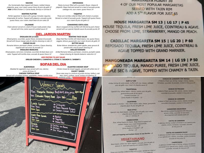 Martin's Cocina y Cantina Menu