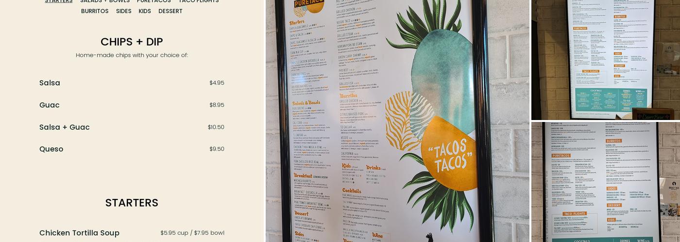 PureTaco Menu