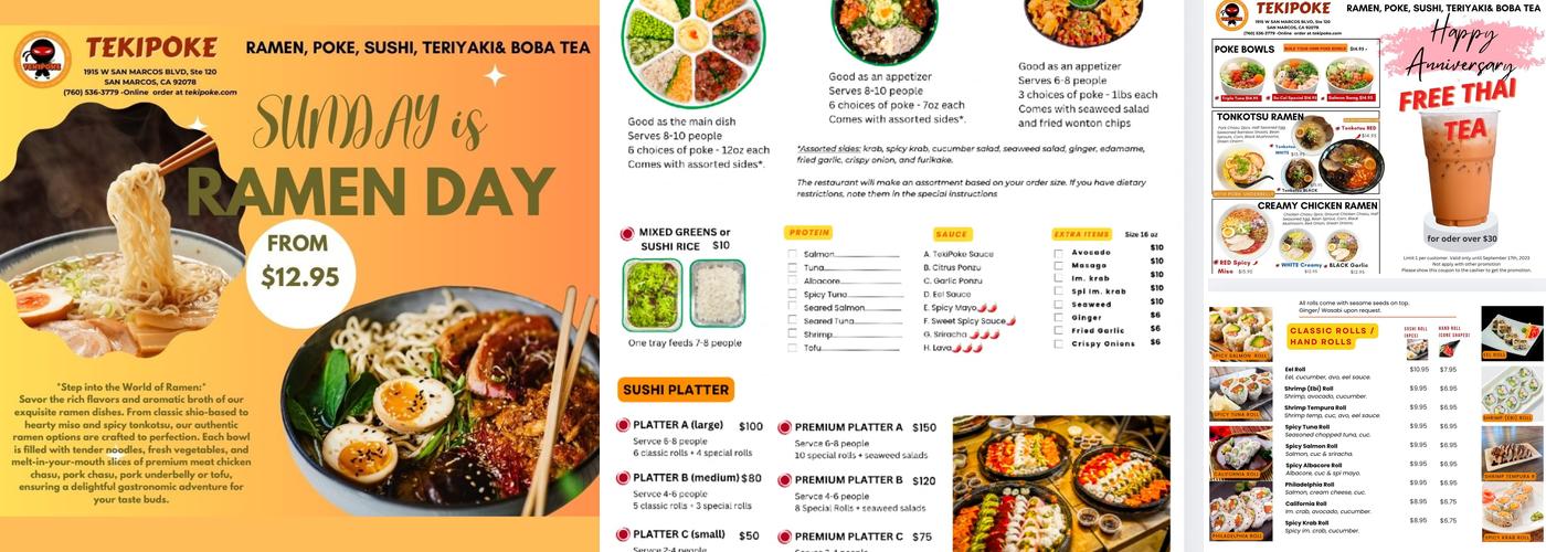 TEKIPOKE RAMEN & BOBA Menu