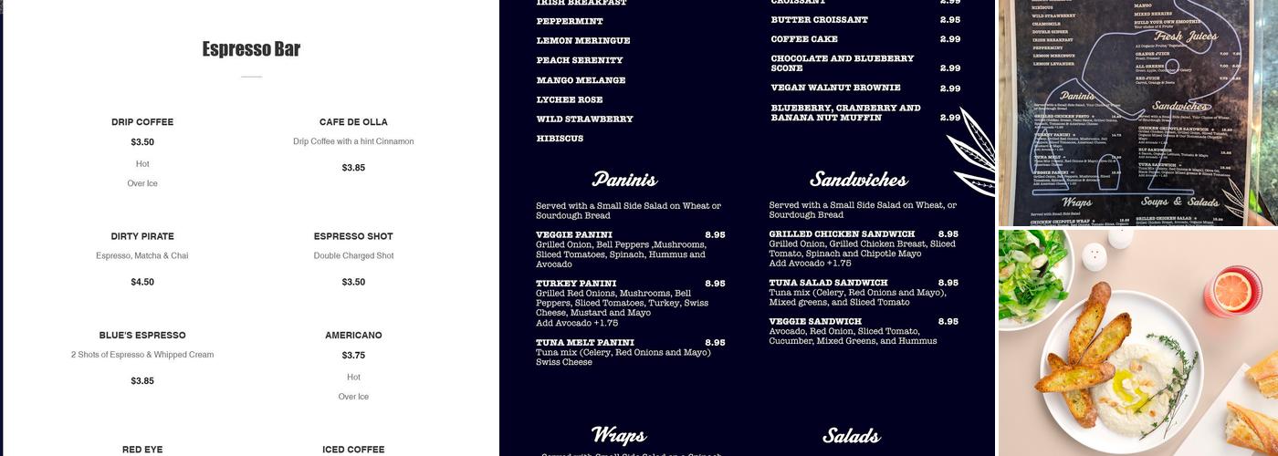 Blue Elephant Café Menu