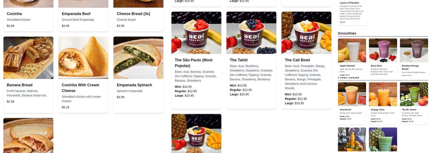 Acai Republic Wilshire Menu