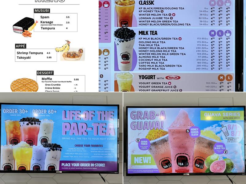 Kung Fu Tea National City Menu