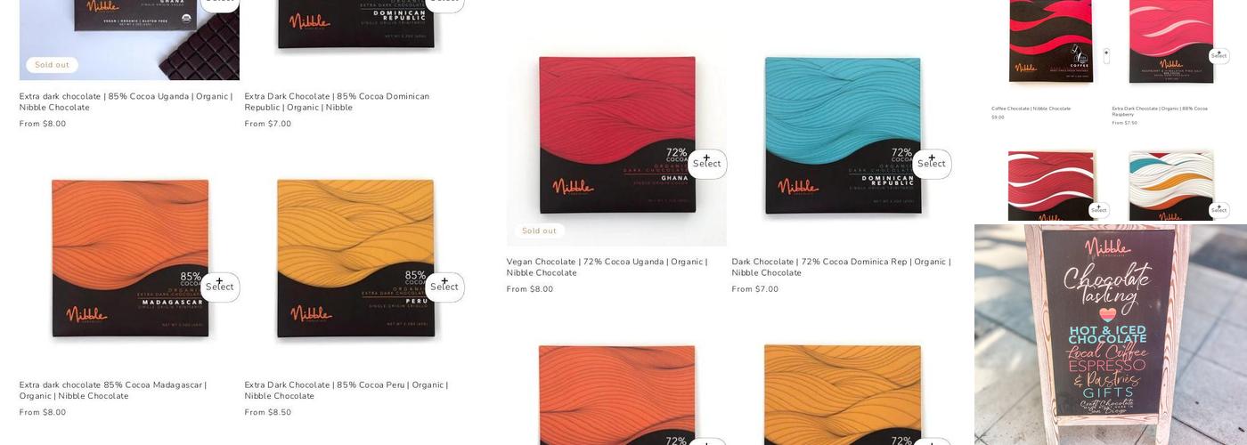 Nibble Chocolate Menu