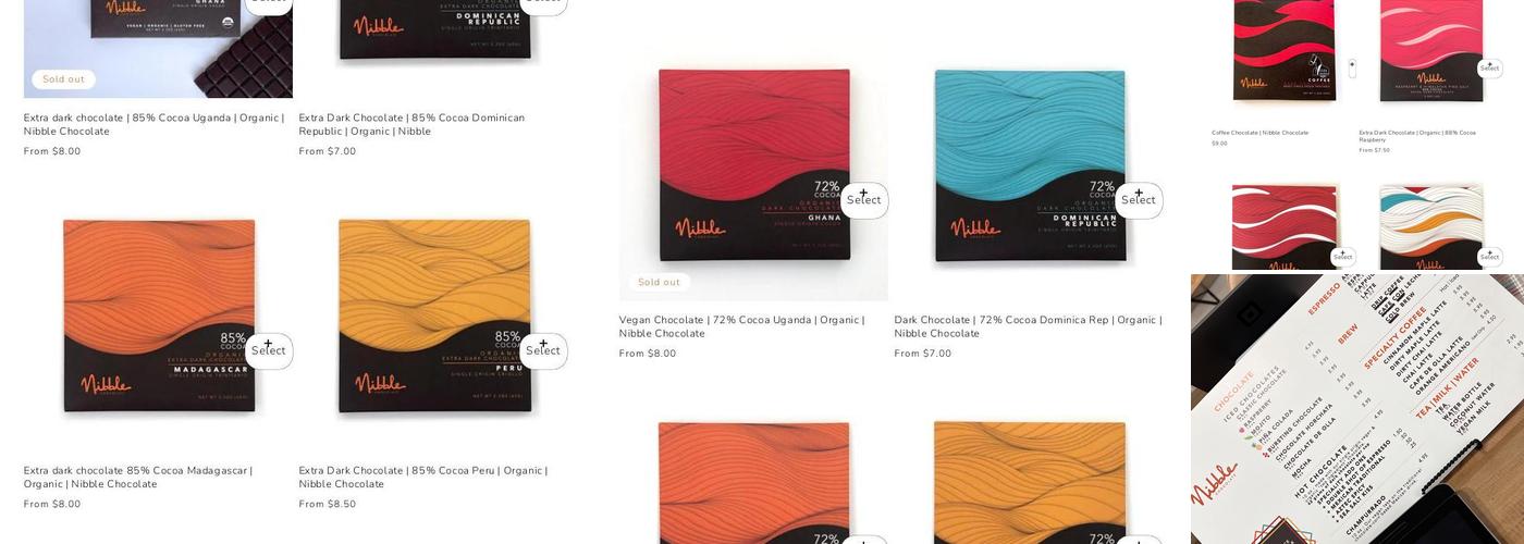 Nibble Chocolate Menu