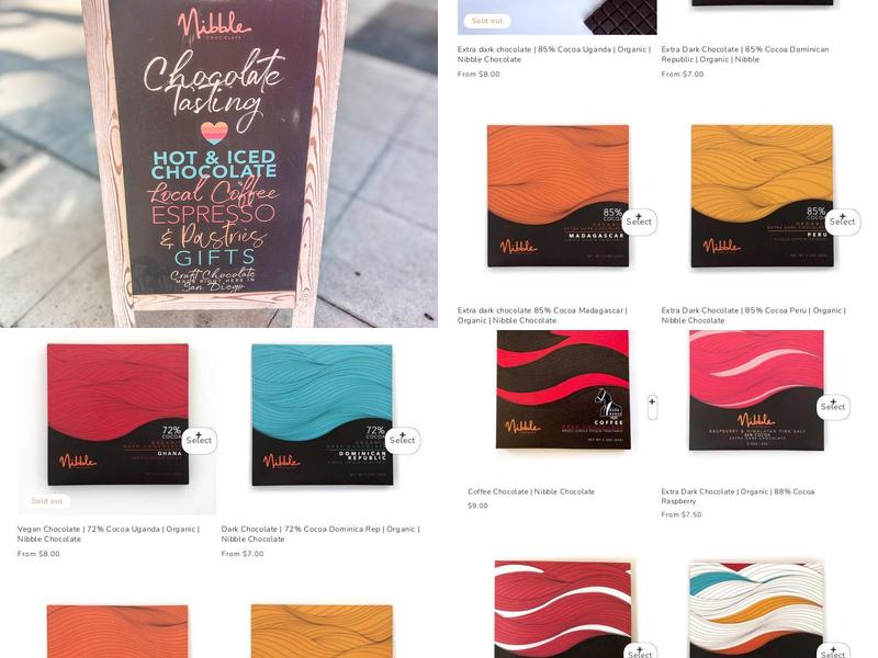 Nibble Chocolate Menu