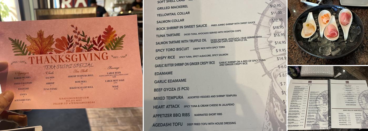 Tera Sushi Menu