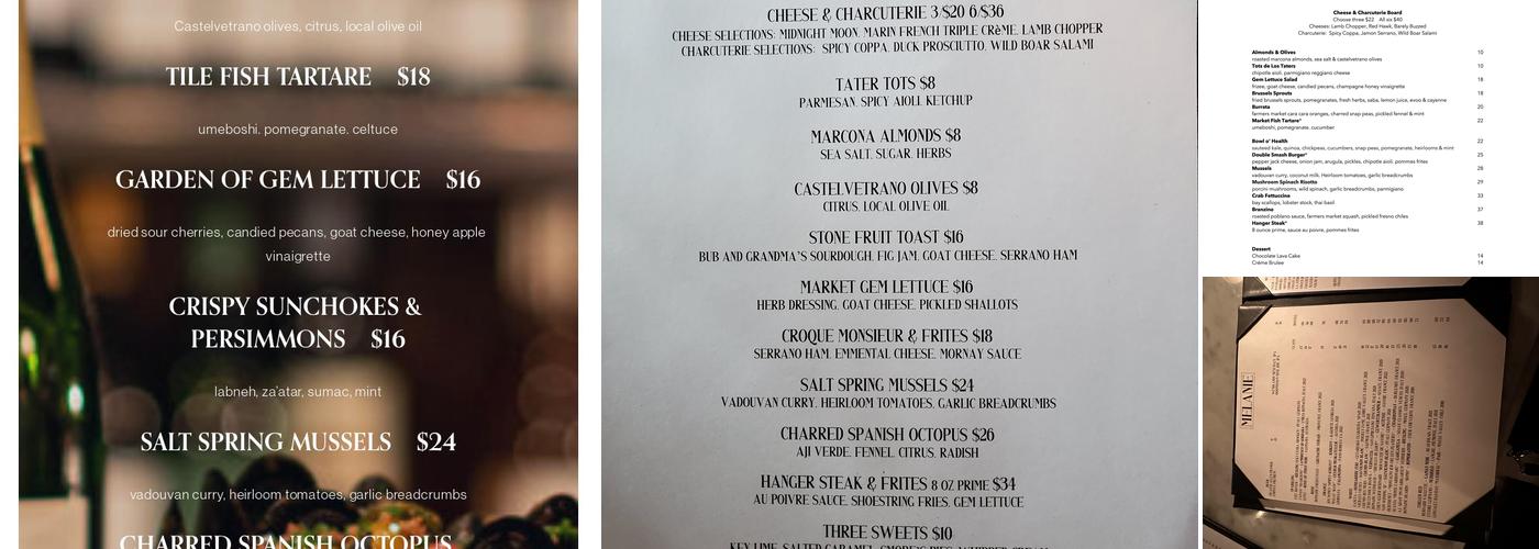 Melanie Wine Bar Menu