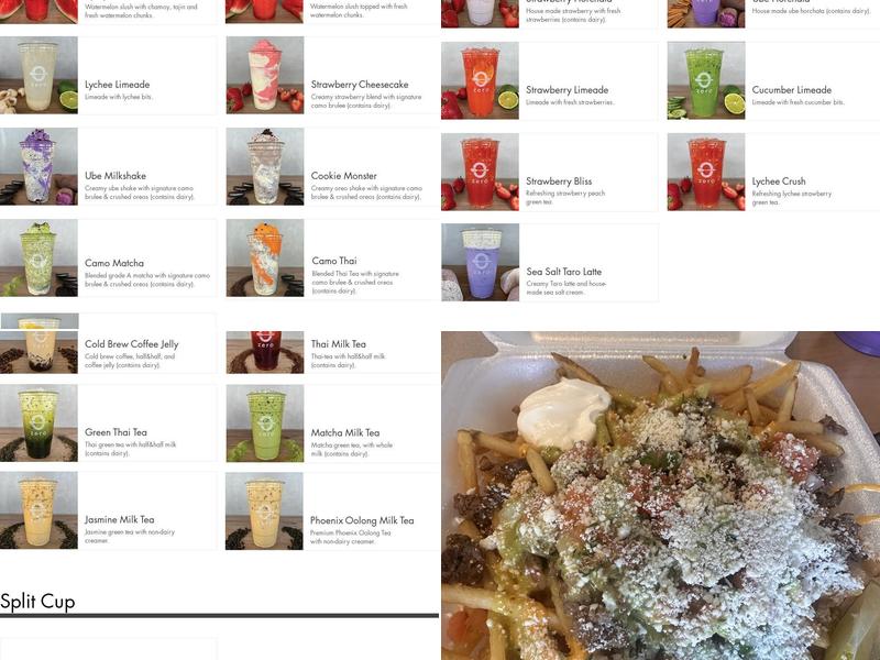 Zero Degrees Thornton Menu