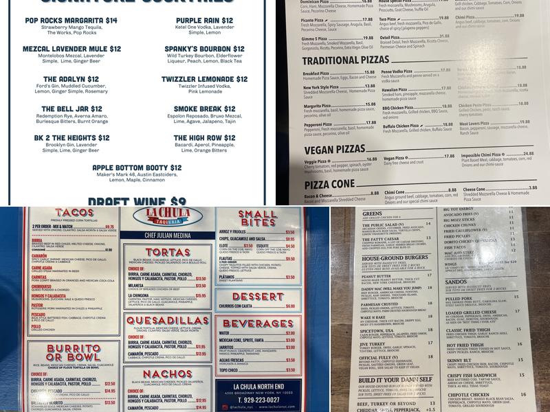 Northend Food Hall Menu