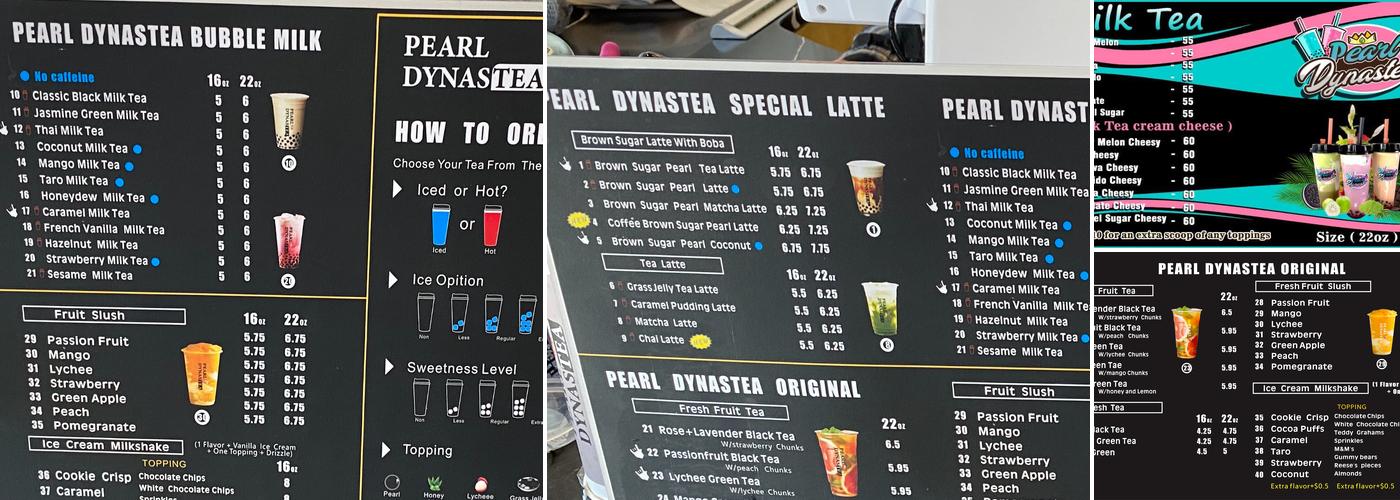PEARL DYNASTEA Menu