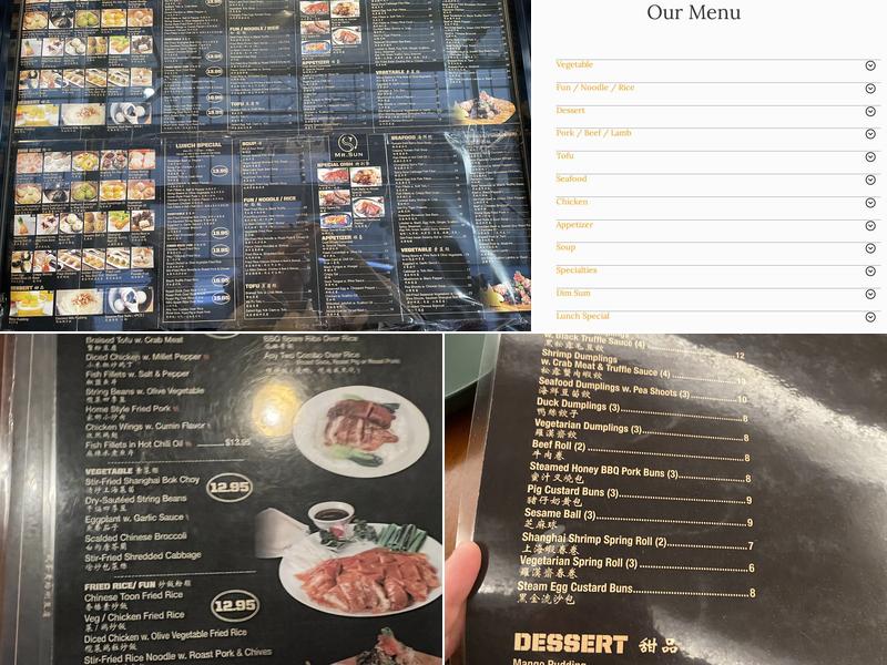 Mr sun Menu
