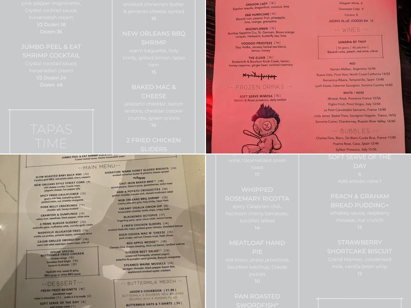 Buttermilk & Bourbon - Arsenal Yards Menu