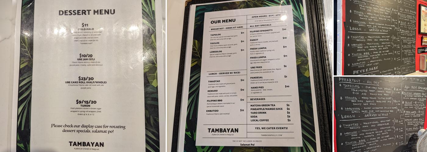 Tambayan Menu