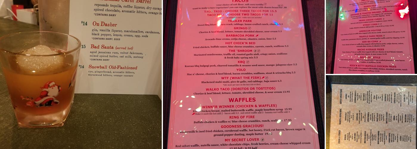 BTW's Crafted Concoctions Menu