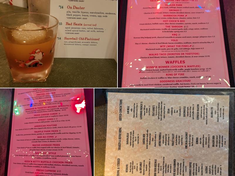 BTW's Crafted Concoctions Menu