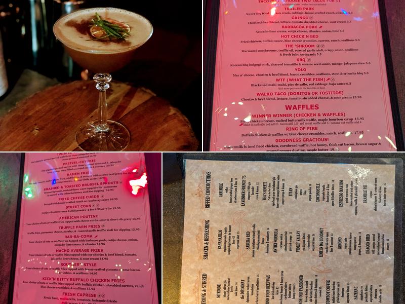 BTW's Crafted Concoctions Menu