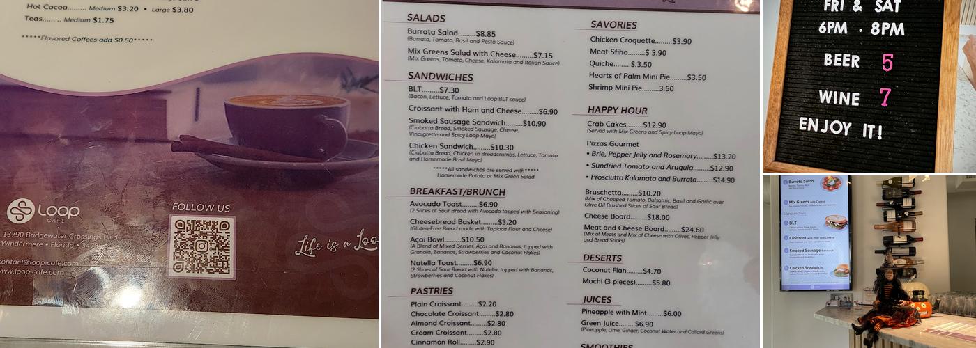 Loop Cafe Menu