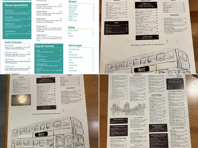 Gully Urban Indian eatery Menu