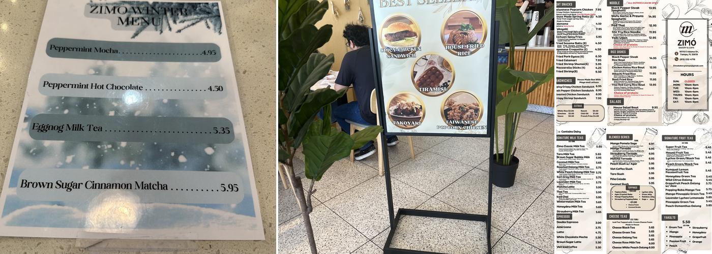 Zimo Bakery & Cafe Menu