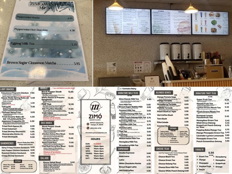 Zimo Bakery & Cafe Menu
