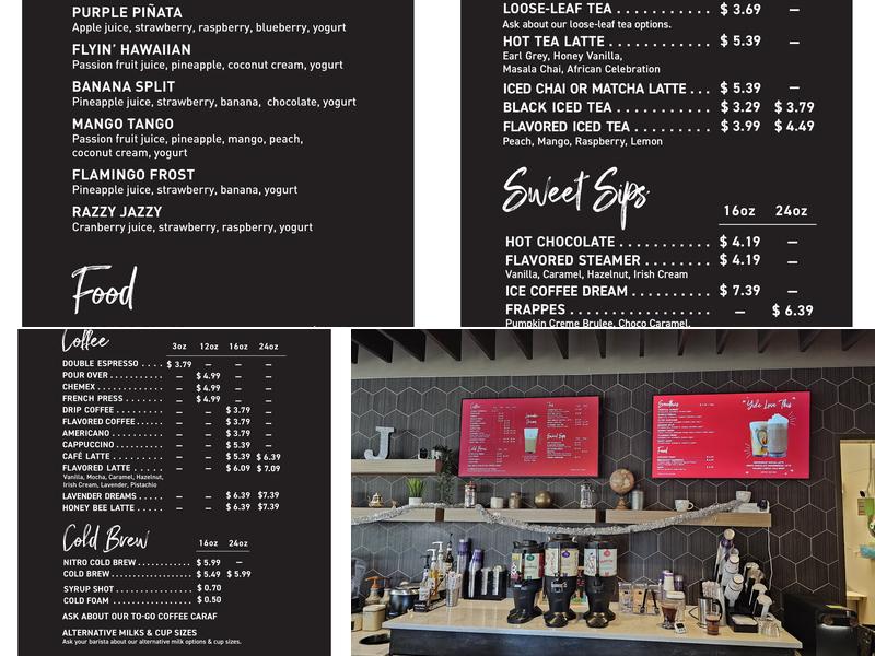 Joffrey's Coffee & Tea Company Menu