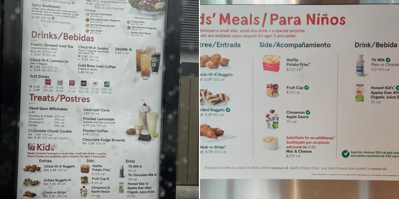Chick-fil-A Menu