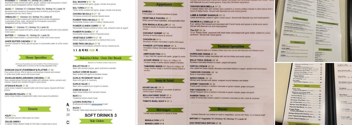 Coriander Menu