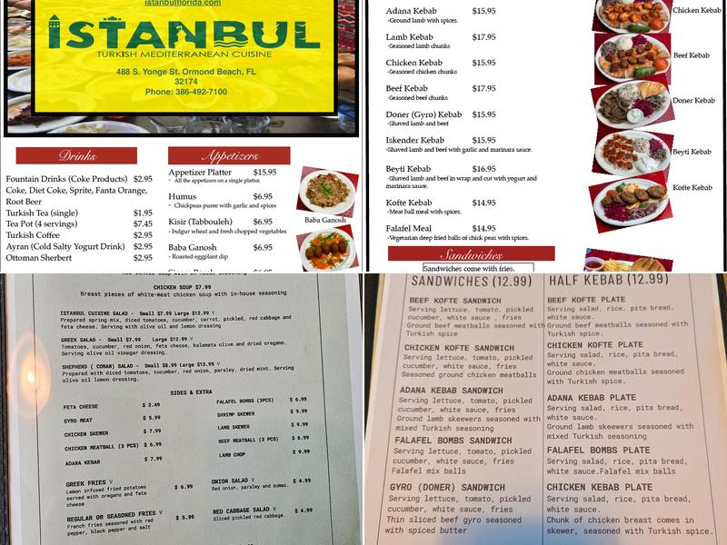 Istanbul - Turkish Mediterranean Cuisine Menu
