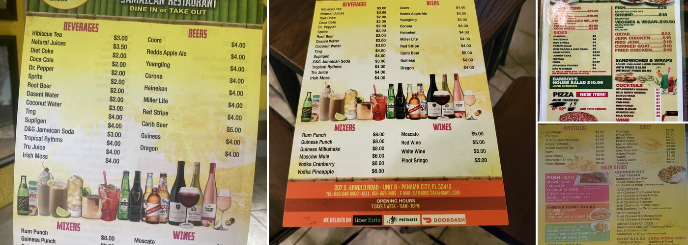 Bamboo's 2 Jamaican Restaurant Menu