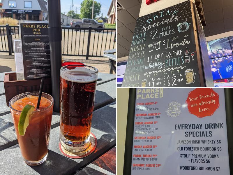 Parks Place Pub Menu