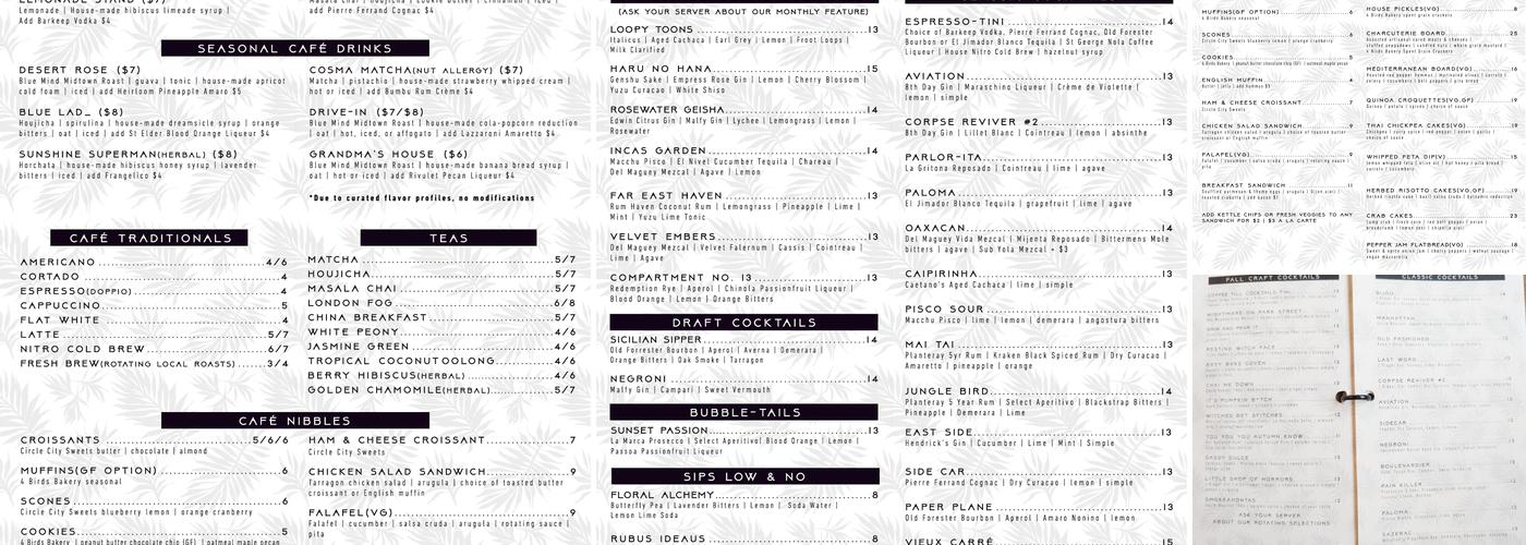 Parlor Public House Menu