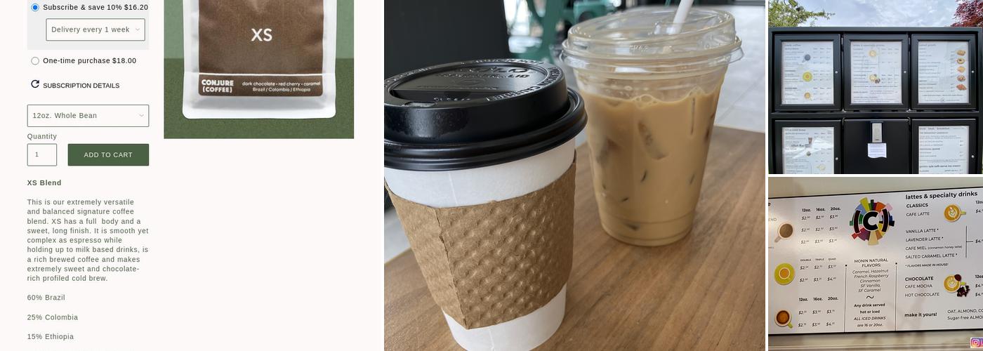 Conjure Coffee ~ Commute! Menu