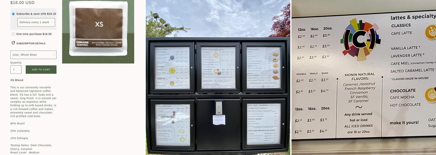 Conjure Coffee ~ Commute! Menu