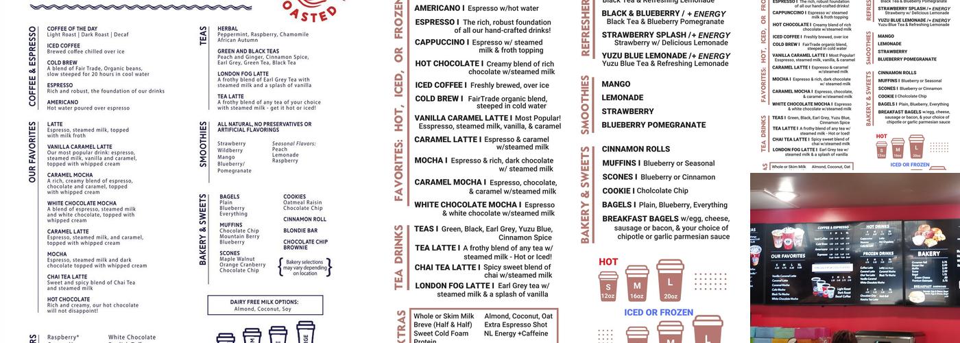 Five Lakes Coffee Menu
