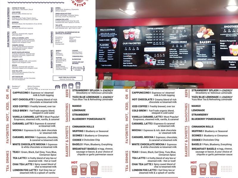 Five Lakes Coffee Menu