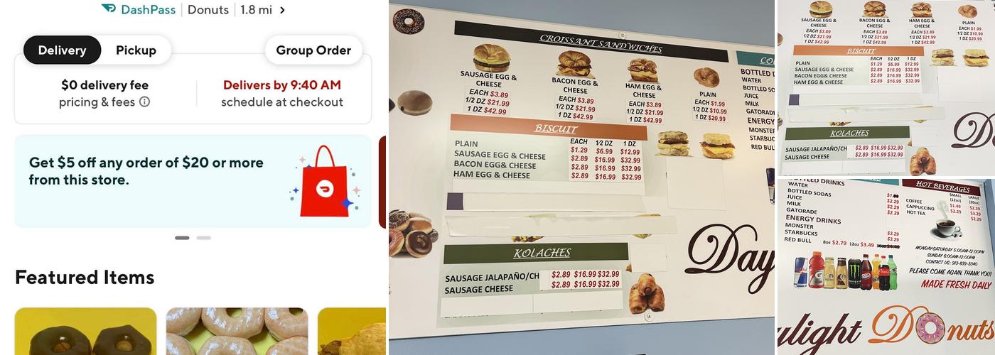 Daylight Donuts - Indian Trail 151st Street Menu