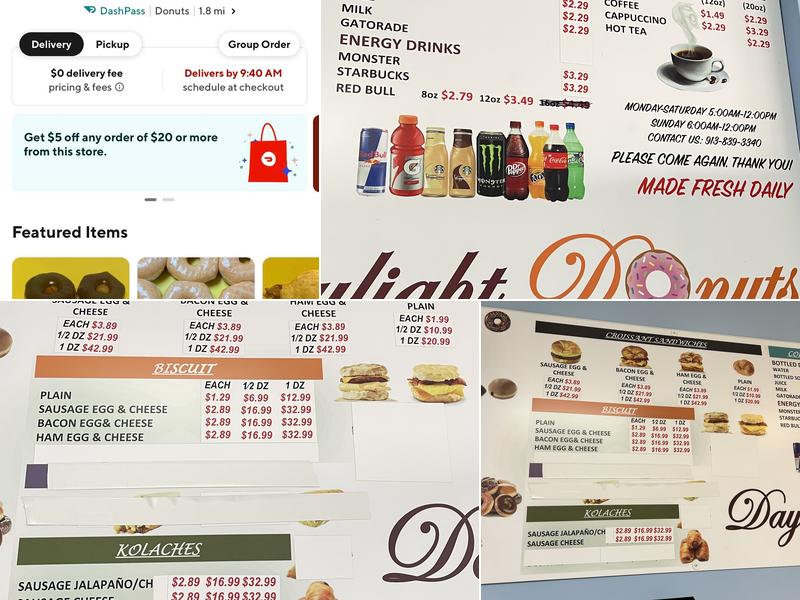 Daylight Donuts - Indian Trail 151st Street Menu