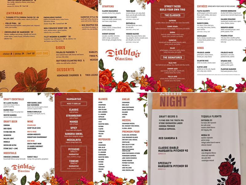 Diablo's Cantina Menu