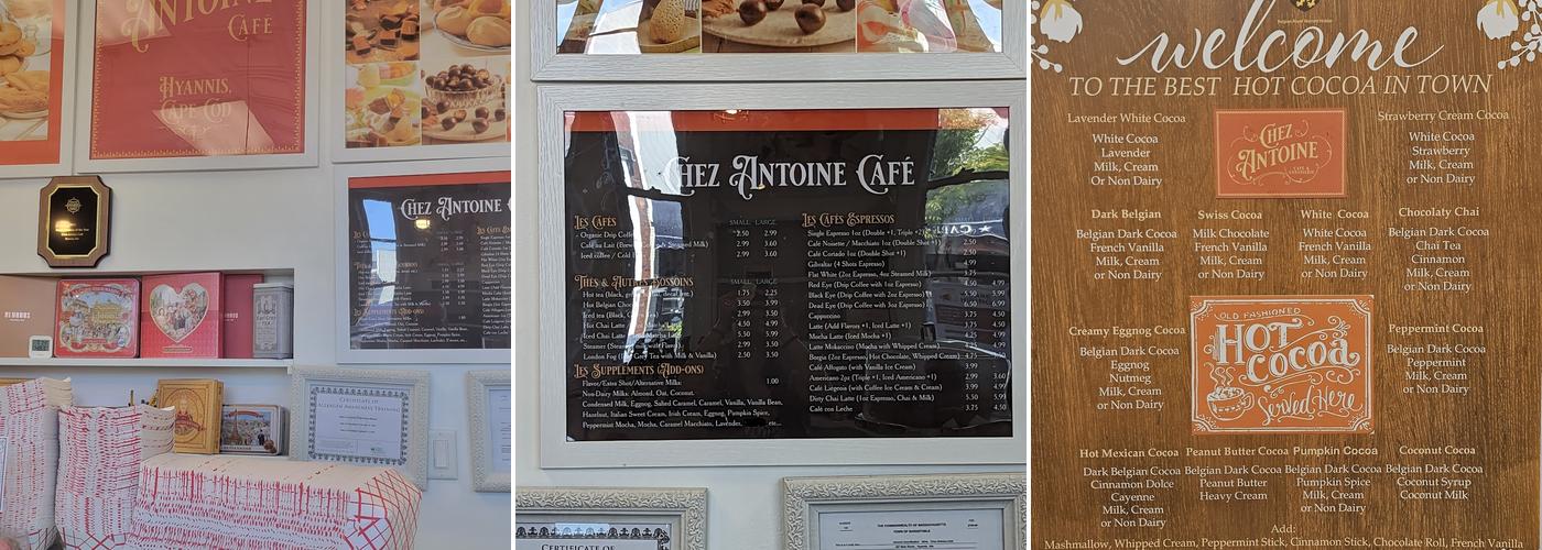 Chez Antoine Café Menu