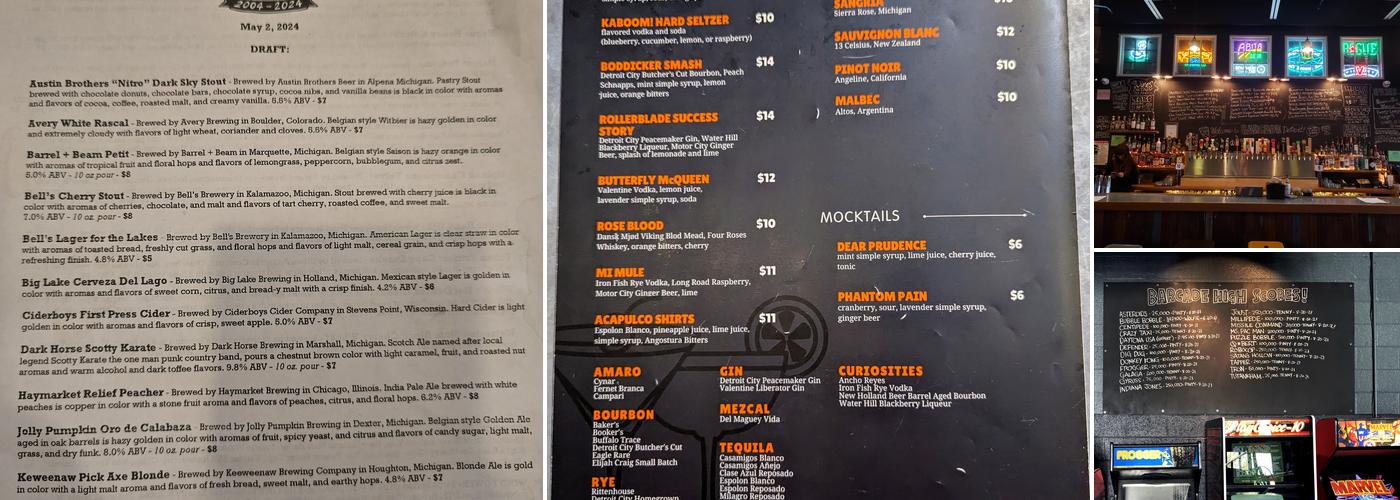 Barcade Menu