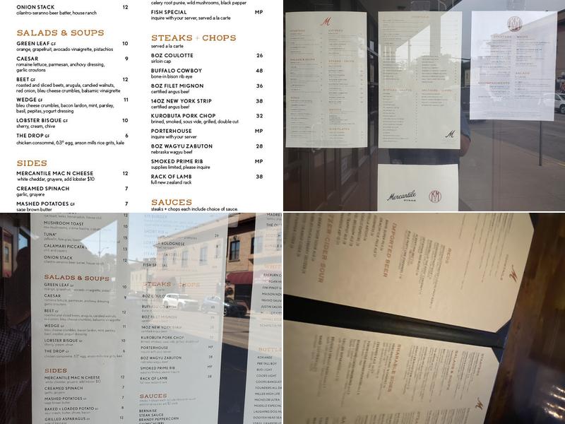 Mercantile Steak Menu