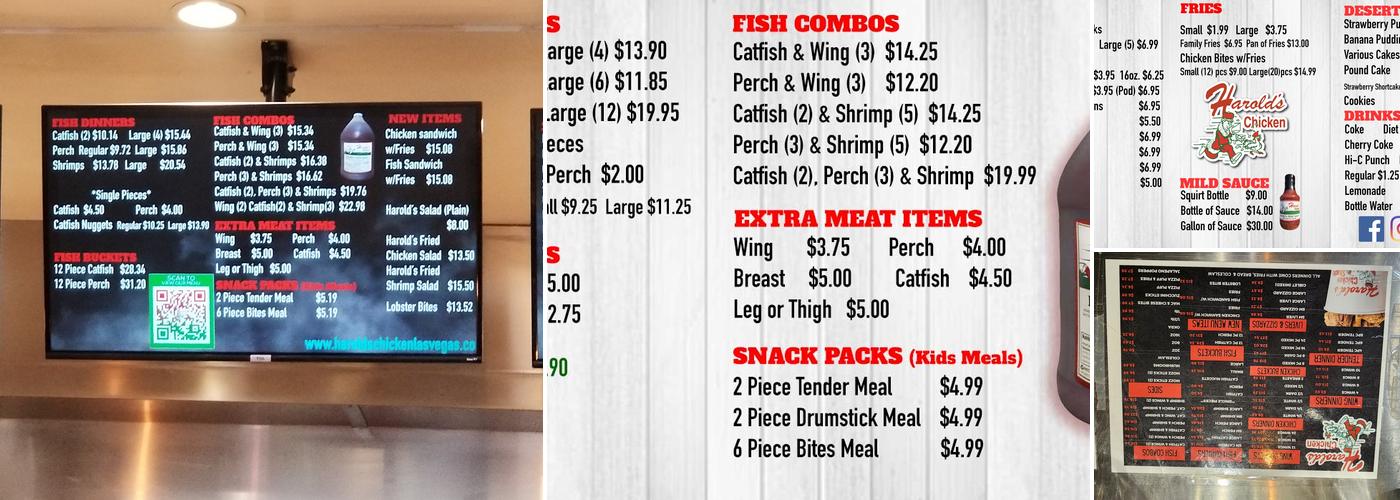Harold's Chicken Menu