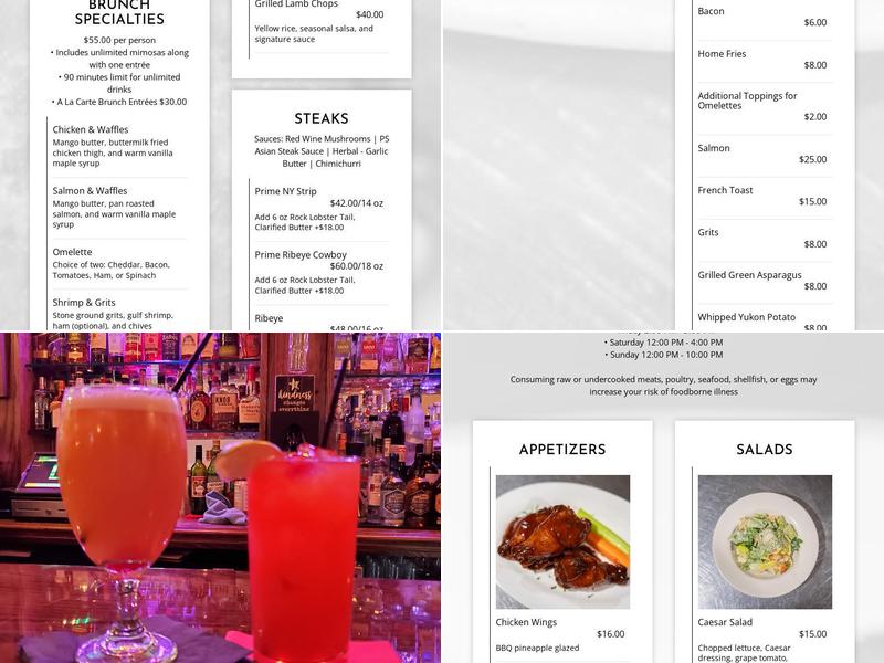 Patrick Steakhouse Menu