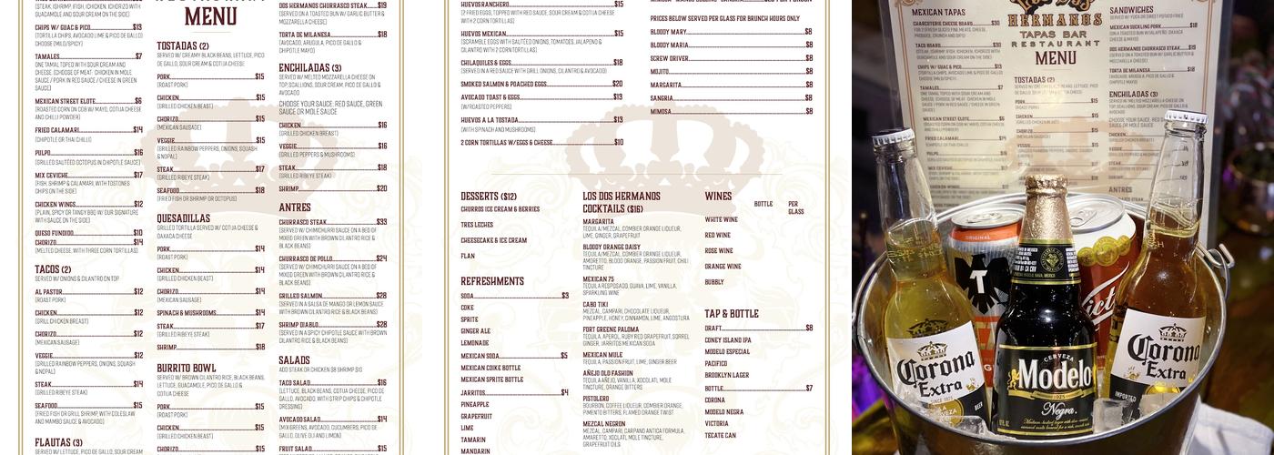 Los Dos Hermanos Menu