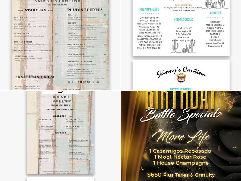 Skinny's Cantina On The Hudson Menu