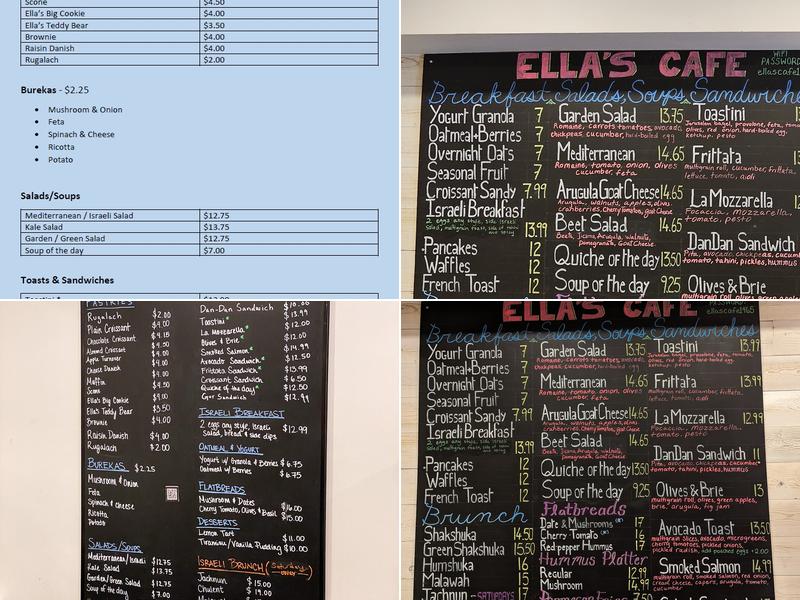 Ella's Cafe Espresso & Wine Bar Menu