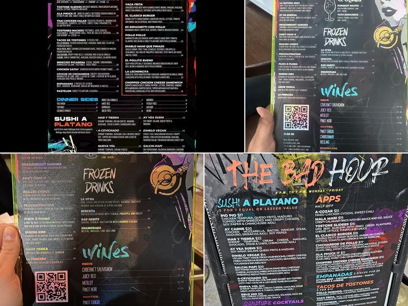Bad Habits Menu