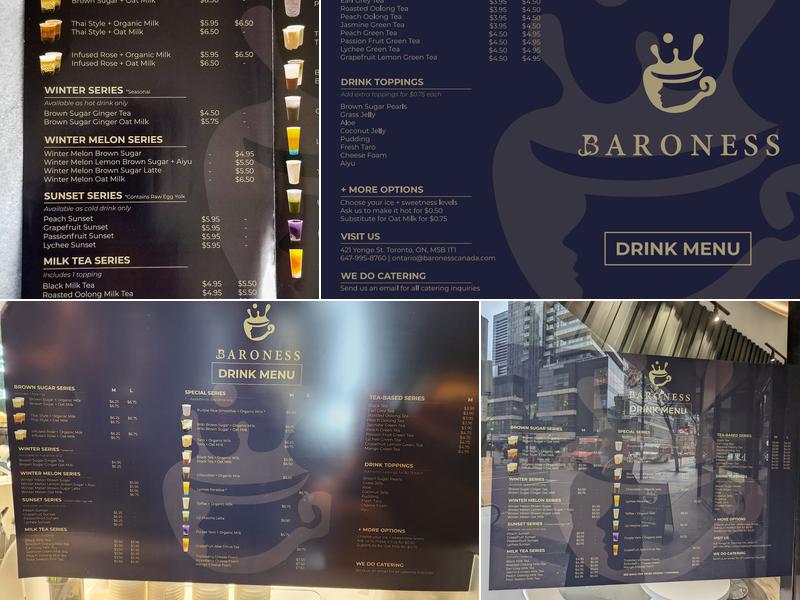 Baroness (Yonge) Menu
